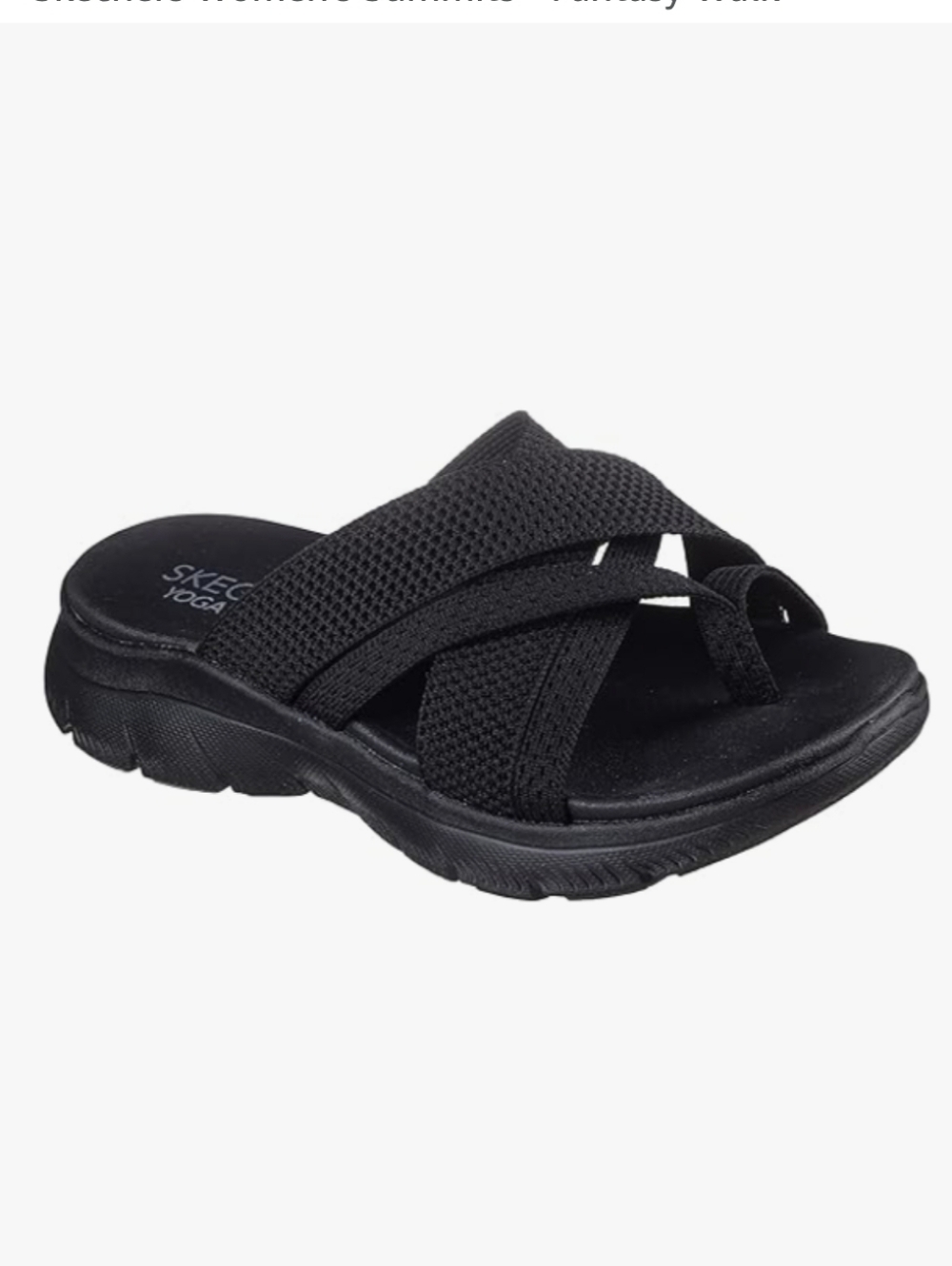 Skechers Summits Fantasy Walk Black Knit Yoga Foam Sandals W 9